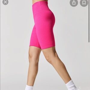 CARBON38 Jacquard Biker Short in Fluorescent Pink, XS